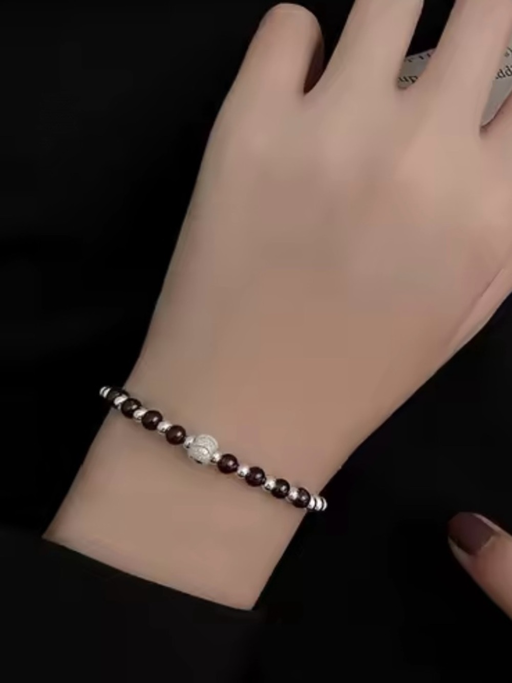 New .925 Sterling and Garnet Bracelets, Stamped